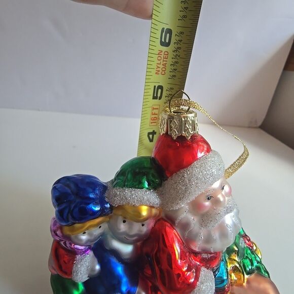 Lao Mai Blown Glass Christmas Ornament Santa On Sleigh Sled Kids Tree 5" - Picture 9 of 9